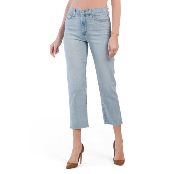 Joe's Jeans Light Wash Distressed Tomboy Slim Ankle Crop Straight Jeans Size 31 - Picture 2 of 13